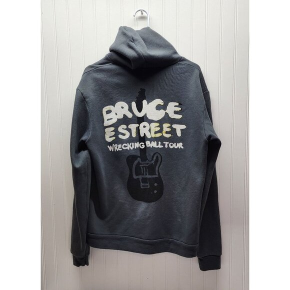 Bruce Springsteen Wrecking Ball Tour Hoodie Zip-Up Sweatshirt Gray Unisex Size L - Picture 3 of 7